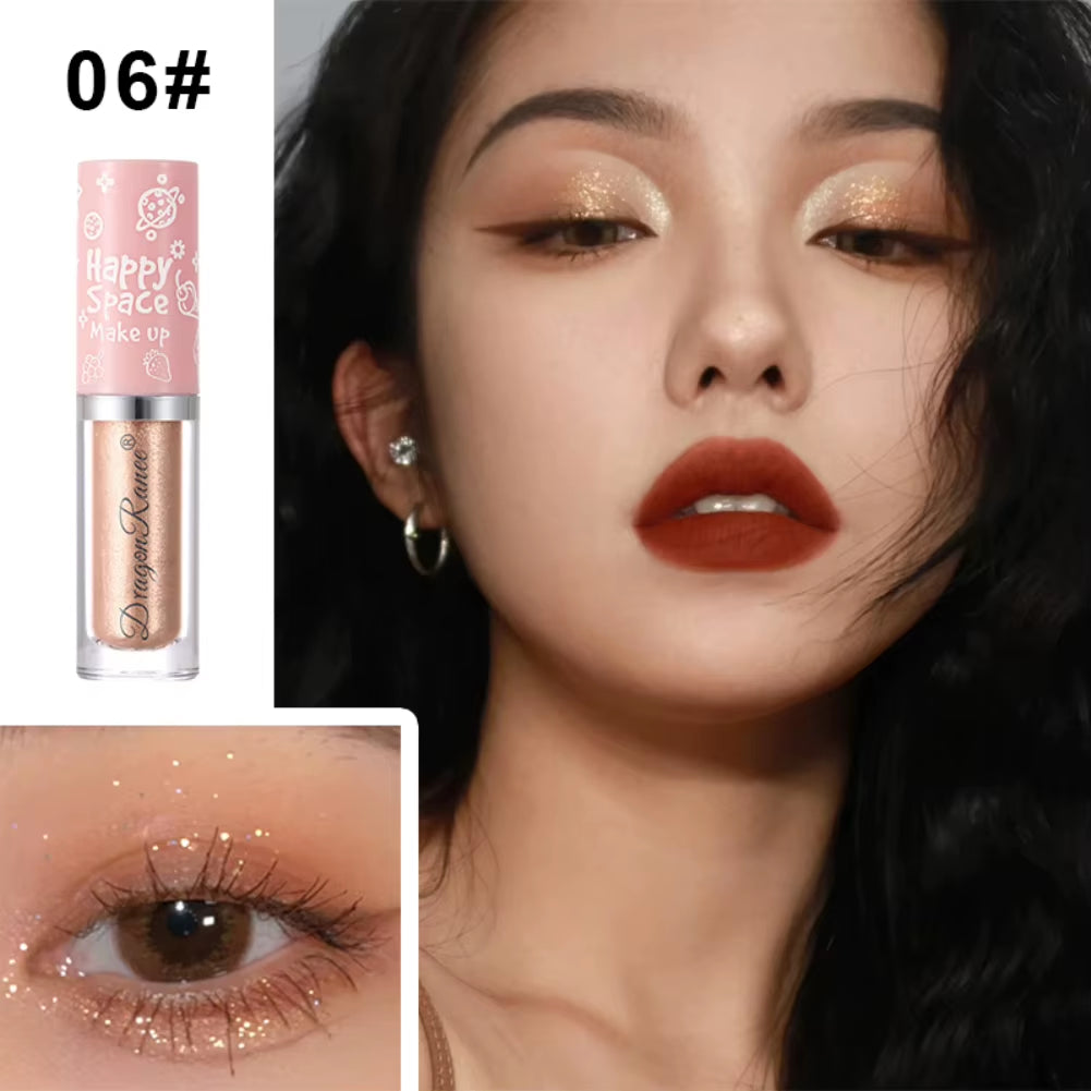 8 Colors Glitter Liquid Eyeshadow Highlighter Waterproof Pearlescent Shiny Eye Shadow Sequin Eye Cosmetics Korean Makeup