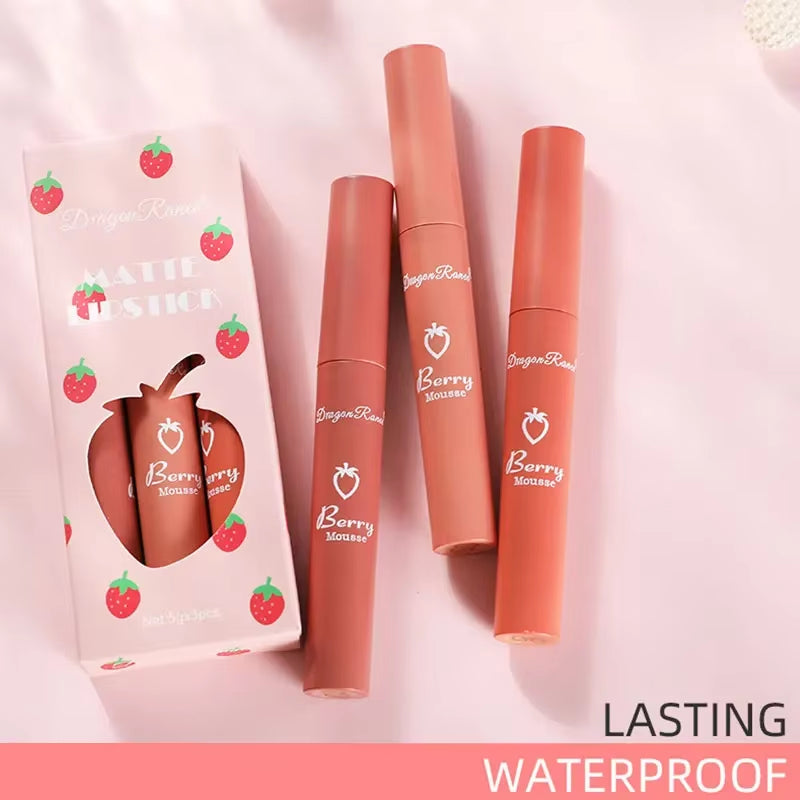 3 PCS Liquid Lipstick Korean Makeup for Women Lip Gloss Set Cosmetics Cheap Lip Stick Matte Lip Tint Stain Long Lasting Beauty