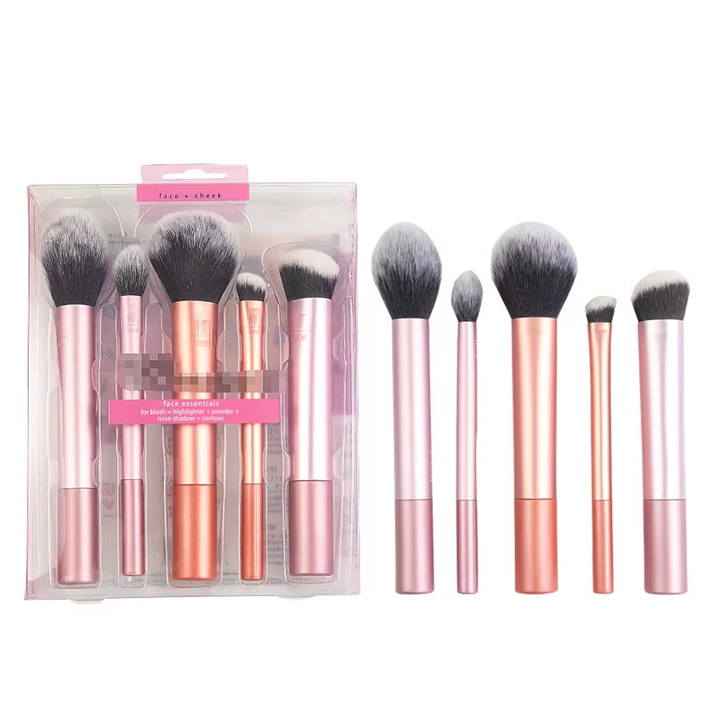 Premium Complete Makeup Brush Set: Powder, Blusher, Halo Dye, Eye Shadow Brushes, and Beauty Sponge