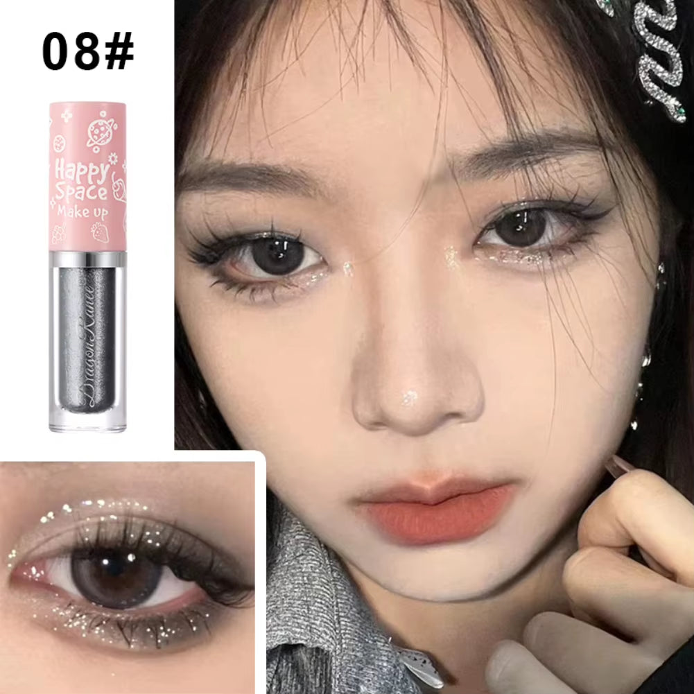 8 Colors Glitter Liquid Eyeshadow Highlighter Waterproof Pearlescent Shiny Eye Shadow Sequin Eye Cosmetics Korean Makeup