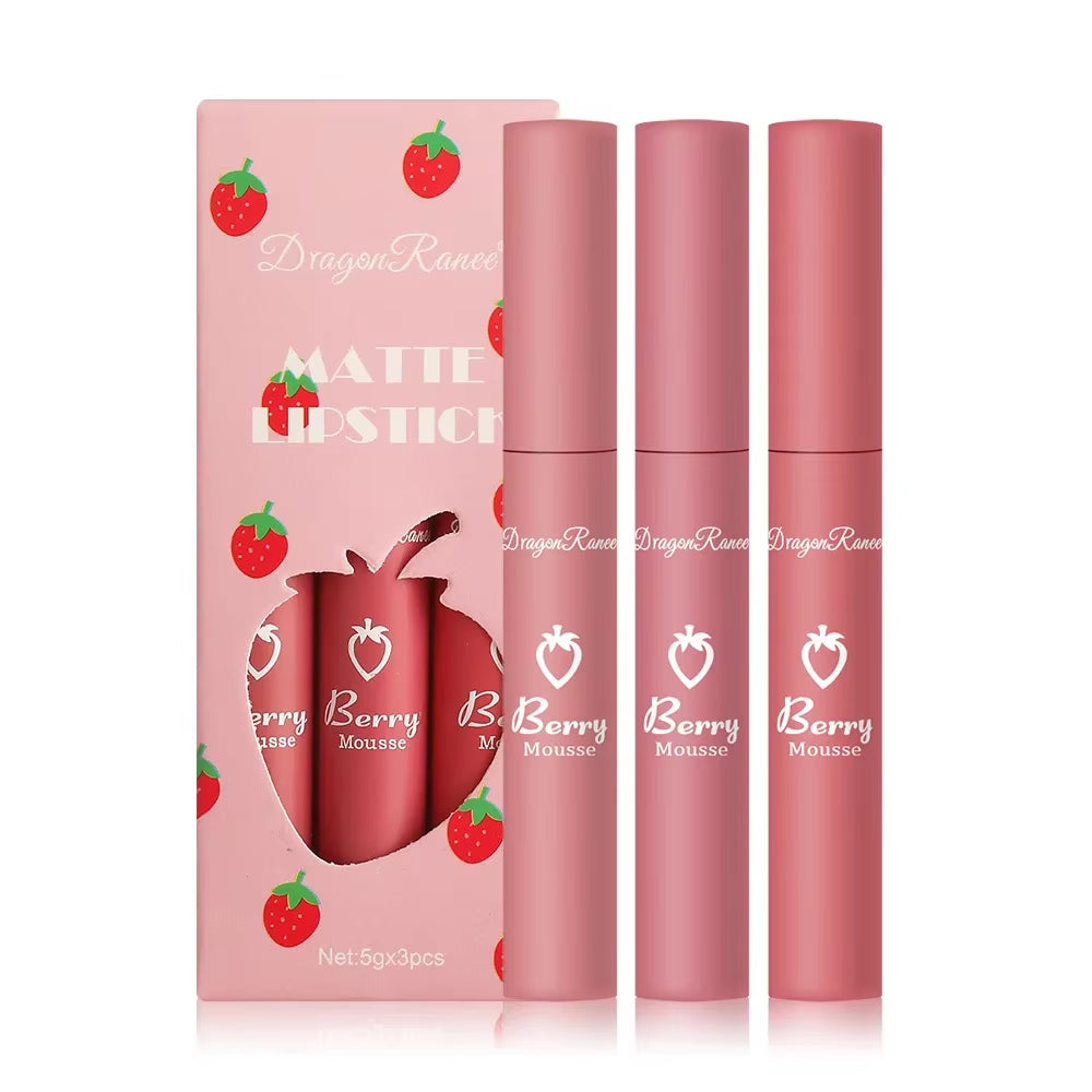 3 PCS Liquid Lipstick Korean Makeup for Women Lip Gloss Set Cosmetics Cheap Lip Stick Matte Lip Tint Stain Long Lasting Beauty