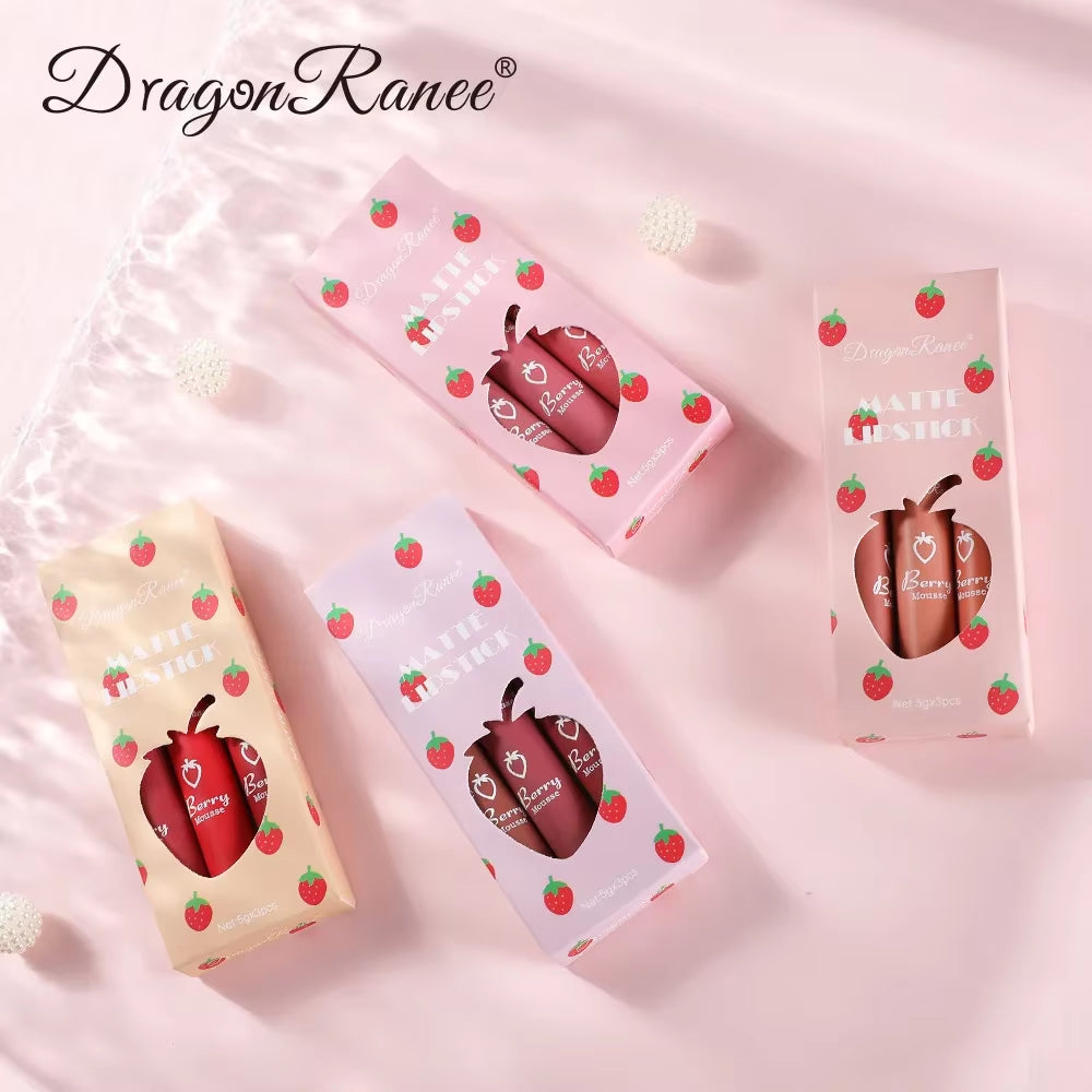 3 PCS Liquid Lipstick Korean Makeup for Women Lip Gloss Set Cosmetics Cheap Lip Stick Matte Lip Tint Stain Long Lasting Beauty