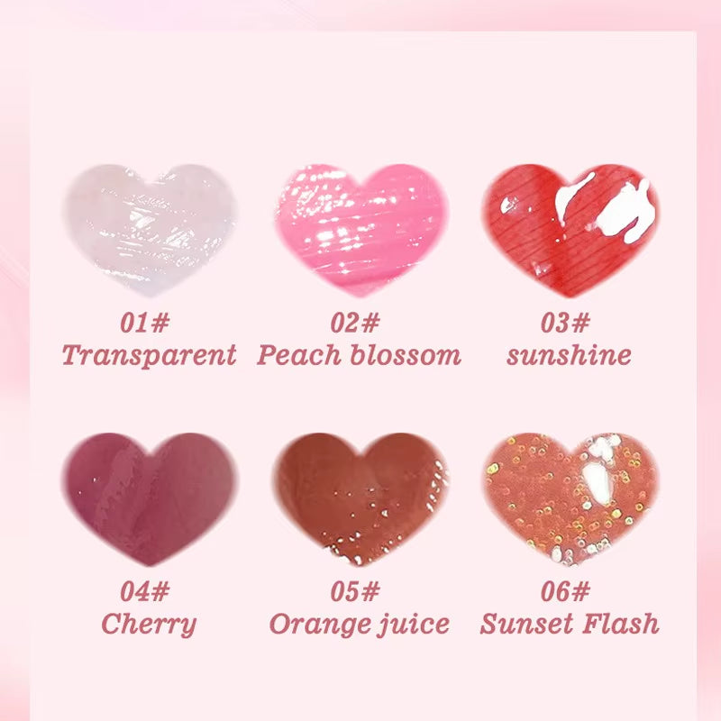 6PCS Moisturizing Lip Gloss Transparent Lip Oil Sexy Hydrating Lip Lip Cosmetics for Make up Liquid Lipstick Lips Cosmetics Gift