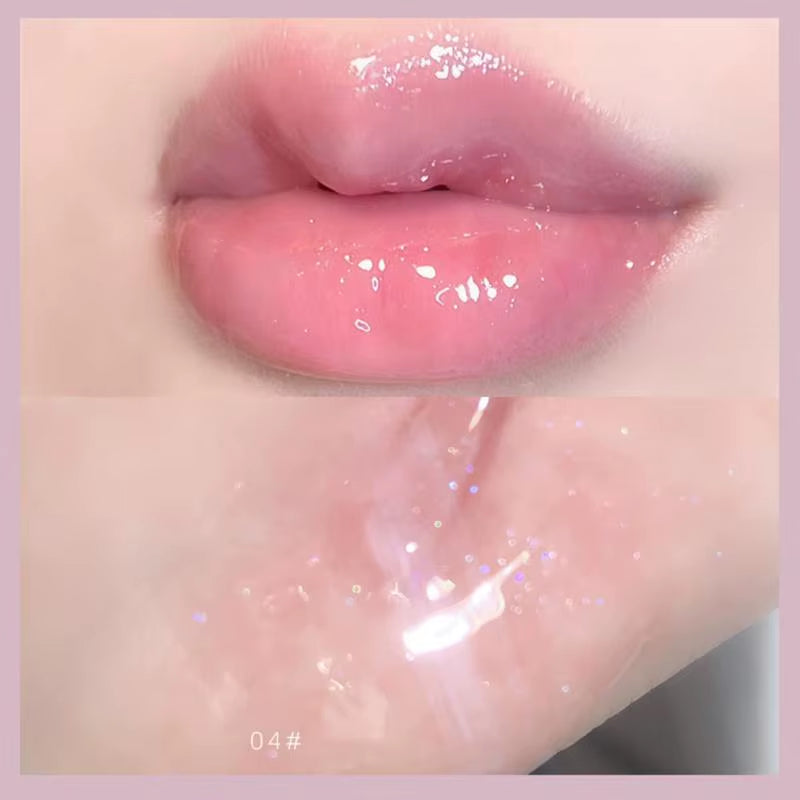 Mirror Water Lip Gloss Glitter Shimmer Lip Glaze Transparent Moisturizing Lip Oil Waterproof Lipstick Lip Tint Korean Makeup