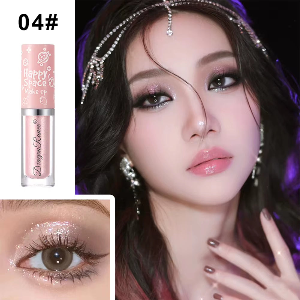 8 Colors Glitter Liquid Eyeshadow Highlighter Waterproof Pearlescent Shiny Eye Shadow Sequin Eye Cosmetics Korean Makeup