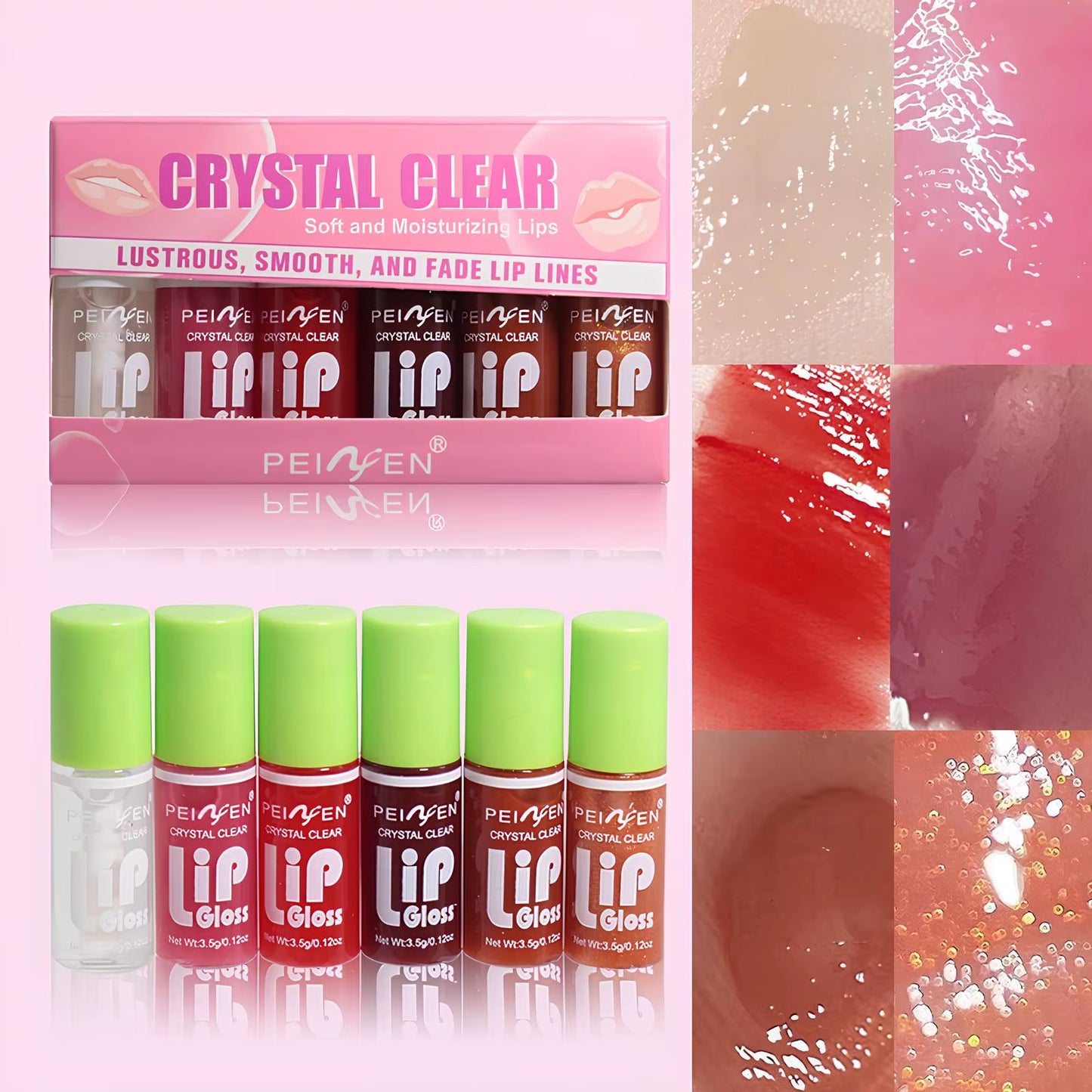 6PCS Moisturizing Lip Gloss Transparent Lip Oil Sexy Hydrating Lip Lip Cosmetics for Make up Liquid Lipstick Lips Cosmetics Gift