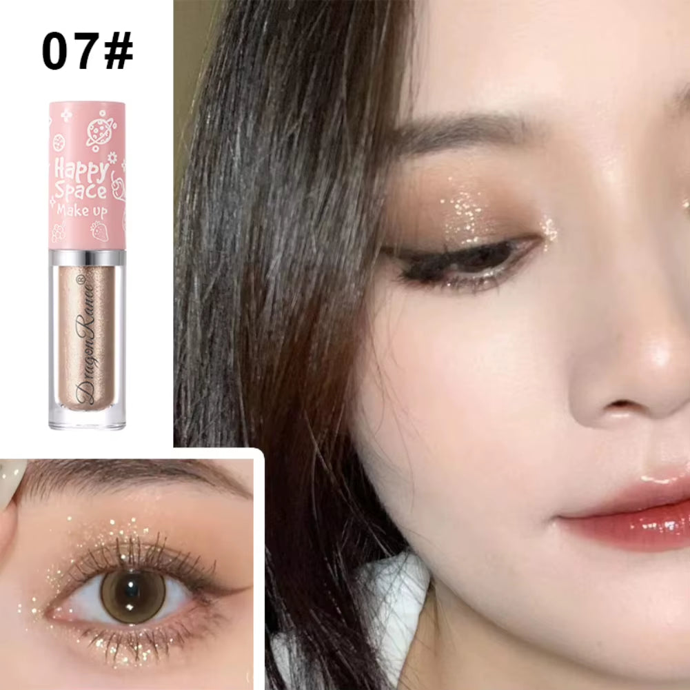 8 Colors Glitter Liquid Eyeshadow Highlighter Waterproof Pearlescent Shiny Eye Shadow Sequin Eye Cosmetics Korean Makeup