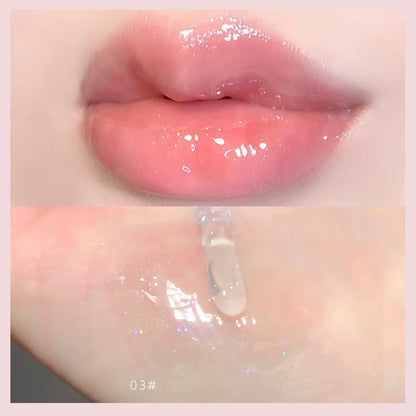 Mirror Water Lip Gloss Glitter Shimmer Lip Glaze Transparent Moisturizing Lip Oil Waterproof Lipstick Lip Tint Korean Makeup