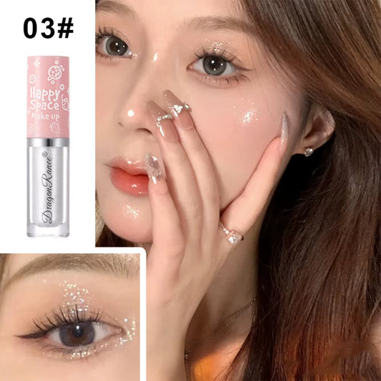 8 Colors Glitter Liquid Eyeshadow Highlighter Waterproof Pearlescent Shiny Eye Shadow Sequin Eye Cosmetics Korean Makeup