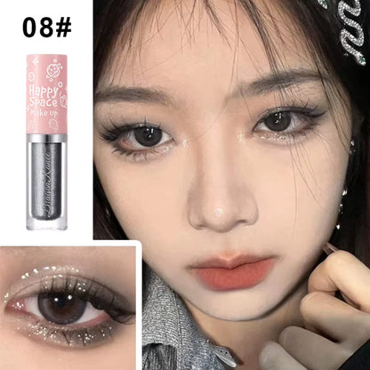 8 Colors Glitter Liquid Eyeshadow Highlighter Waterproof Pearlescent Shiny Eye Shadow Sequin Eye Cosmetics Korean Makeup