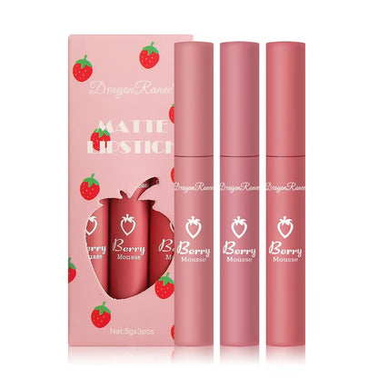 3 PCS Liquid Lipstick Korean Makeup for Women Lip Gloss Set Cosmetics Cheap Lip Stick Matte Lip Tint Stain Long Lasting Beauty