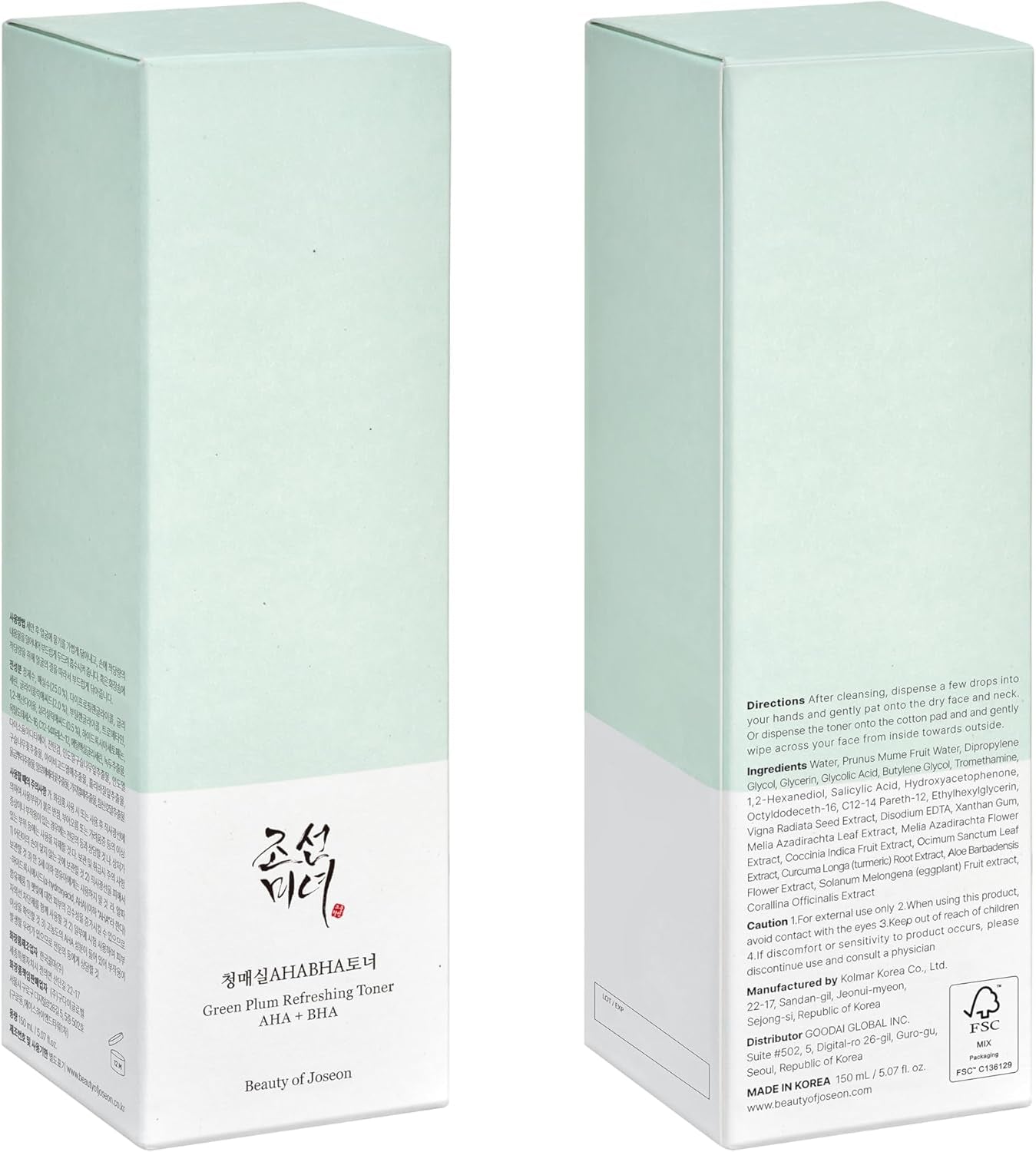 AHA & BHA Green Plum Refreshing Toner - 150 ml