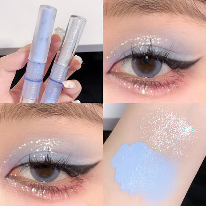 8 Colors Glitter Liquid Eyeshadow Highlighter Waterproof Pearlescent Shiny Eye Shadow Sequin Eye Cosmetics Korean Makeup