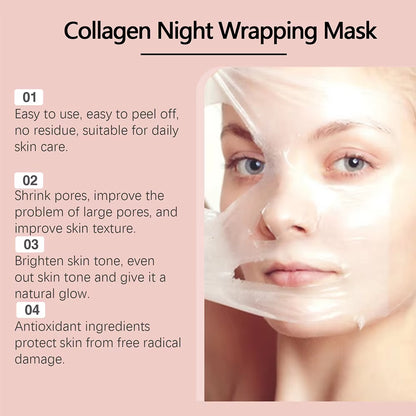 Baby Collagen Glow Mask Peel off Mask Korean Face Firming Mask Hydrating Deep Moisturing Facial Gel Mask Make Glowy Smooth Skin