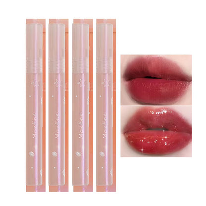 Mirror Water Lip Gloss Glitter Shimmer Lip Glaze Transparent Moisturizing Lip Oil Waterproof Lipstick Lip Tint Korean Makeup